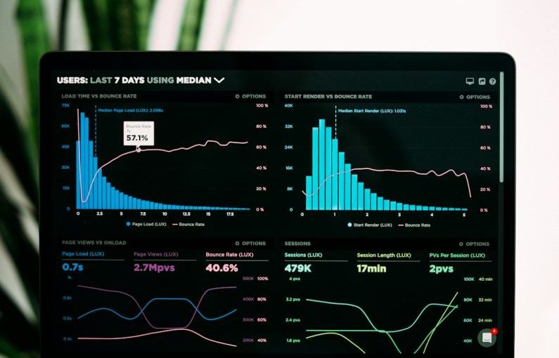 Population Graph - graphs of performance analytics on a laptop screen