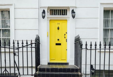 Open House Welcome - closed yellow door