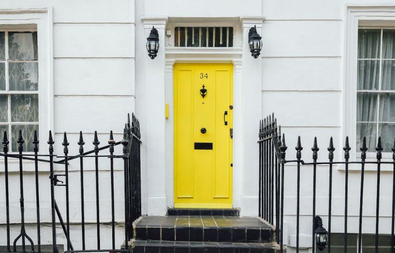 Open House Welcome - closed yellow door