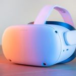 Virtual Reality Headset - pink and white vr goggles