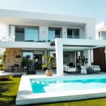 Luxury Villa - white and blue concrete building