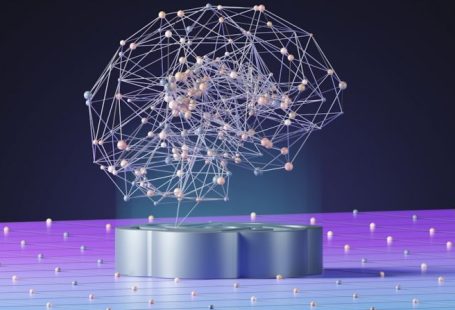 AI Brain - an abstract image of a sphere with dots and lines