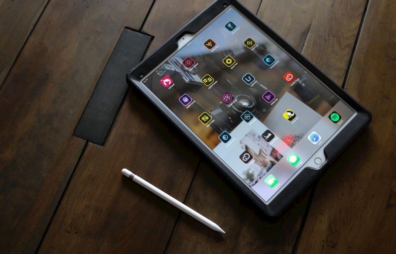 Tablet Apps - silver iPad with stylus